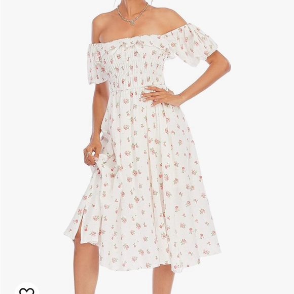 NWT R.Vivimos Summer Floral Print Puff Sleeves Vintage Ruffles Midi Dress size M - Picture 3 of 12